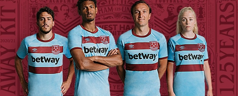 West Ham United 20-21 Away Blue Soccer Jersey Shirt - Click Image to Close